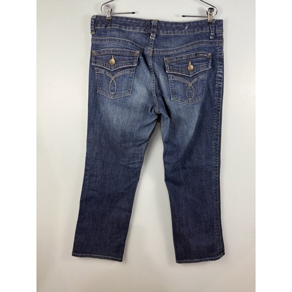 Calvin Klein Jeans Lean Boot Denim Womens 34 / 16 Flap Back Pockets Mid Rise - Picture 1 of 9
